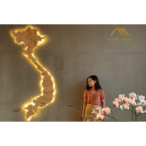 Bản Đồ Gỗ Gắn Tường Việt Nam Map